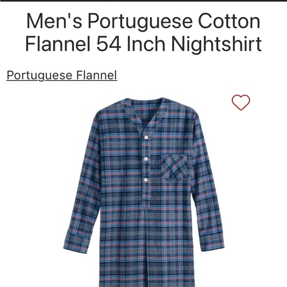 Vermont Country Store Cotton Flannel Nightshirt Orton Plaid Men’s Large NWOT - Picture 5 of 9
